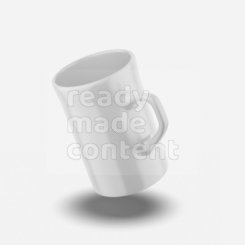 Ceramic glossy mug mockup isolated on white background 3d rendering