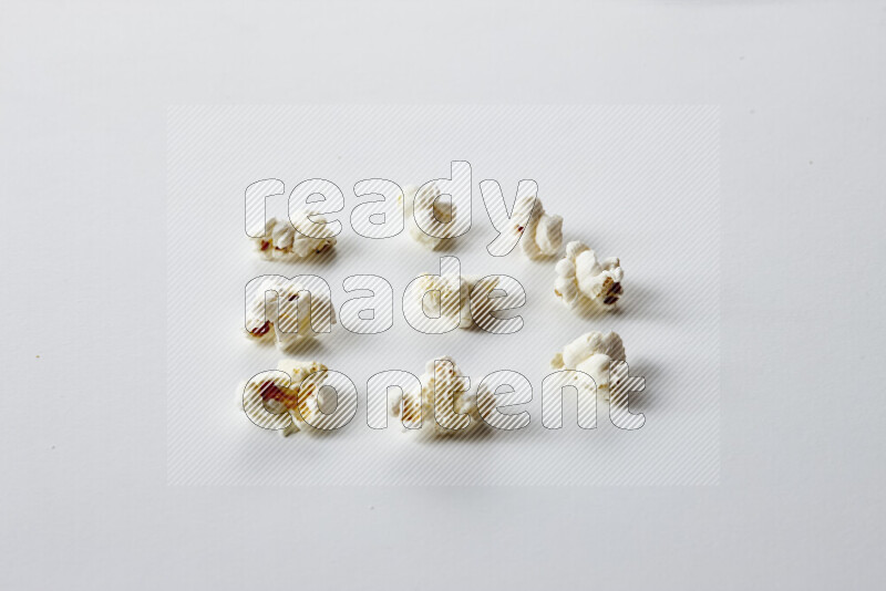Popcorn snacks on white background