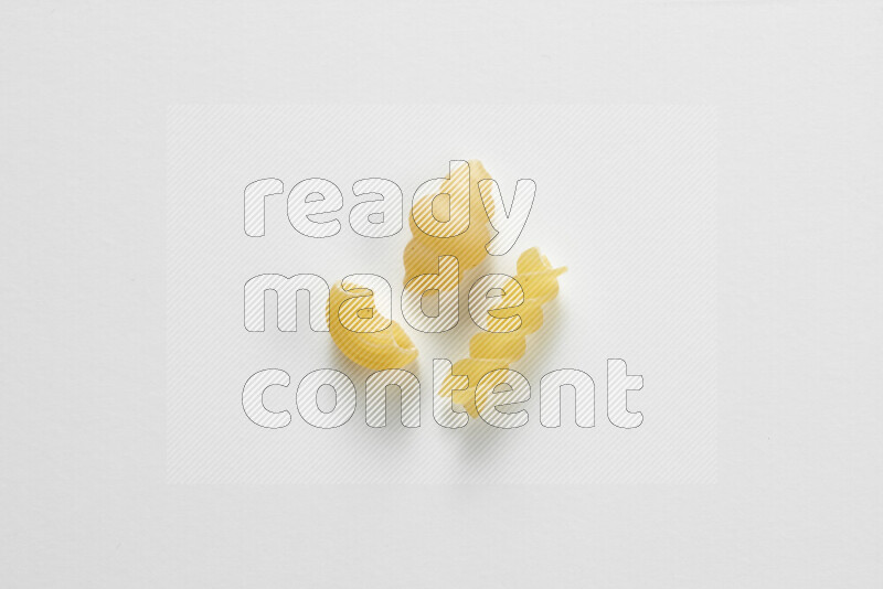 Different pasta types on white background