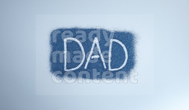 A word written with blue glitter on blue background
