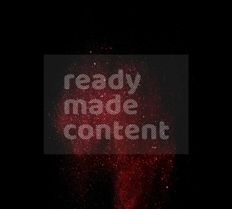 Red glitter powder isolated on black background