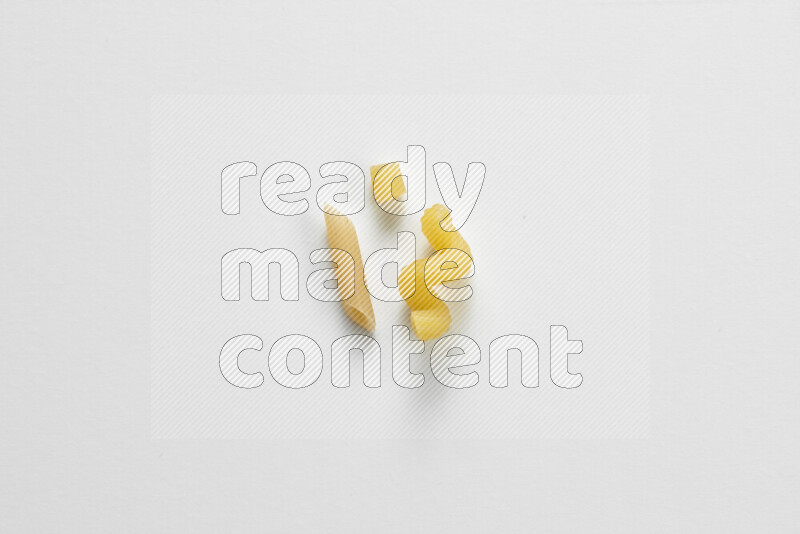 Different pasta types on white background