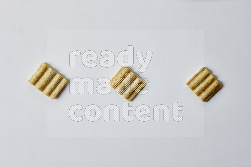 Crackers snacks on white background