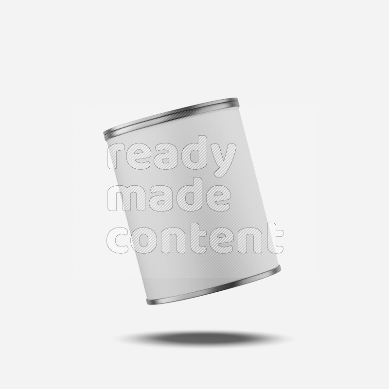 Paper tube mockup with glossy label and metal lid isolated on white background 3d rendering