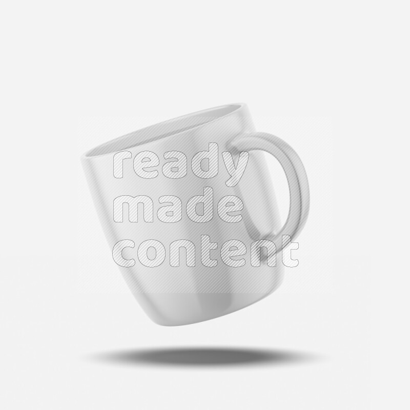 Ceramic glossy mug mockup isolated on white background 3d rendering