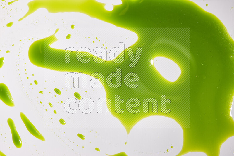 Close-ups of abstract green paint texture in different shapes