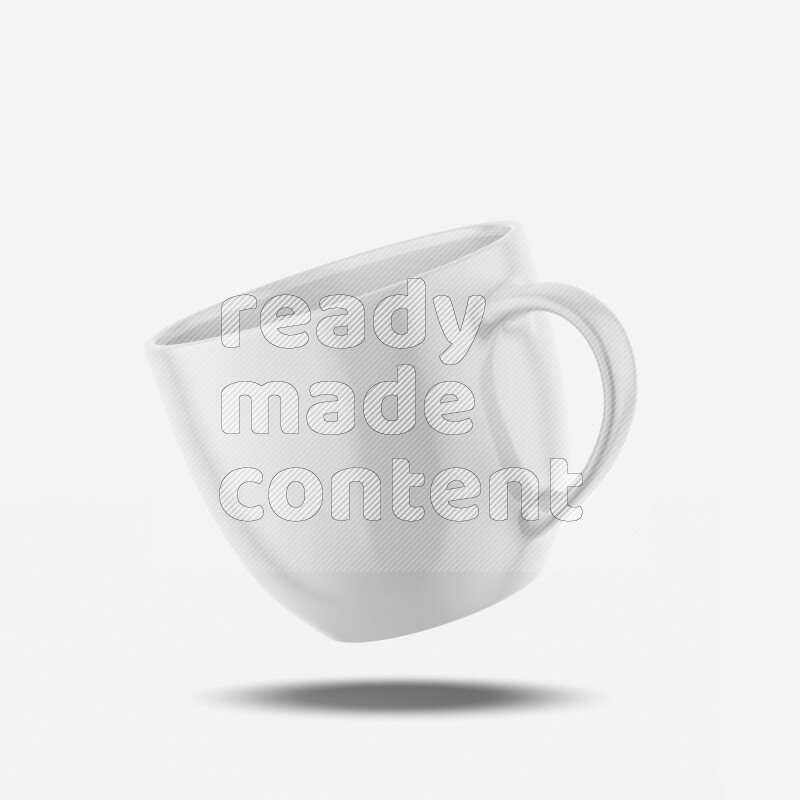 Ceramic glossy mug mockup isolated on white background 3d rendering