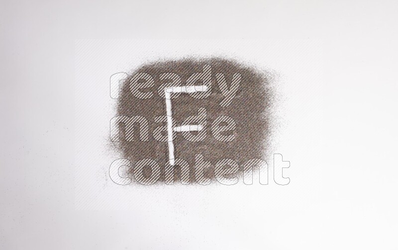 Alphabets written with glitter on white background