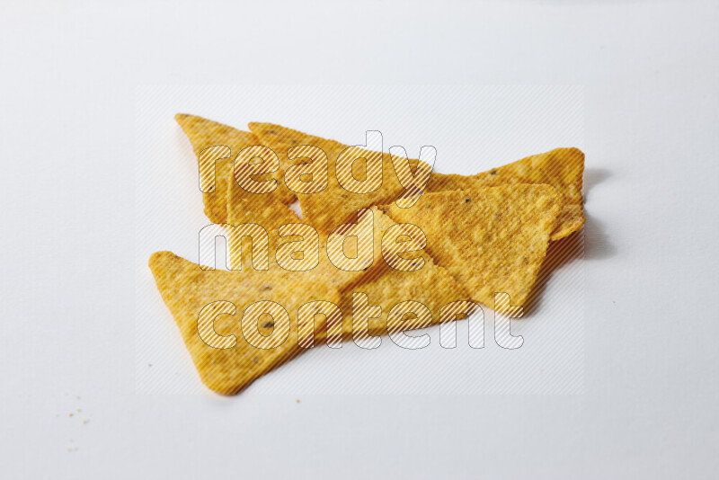 Nachos snacks on white background