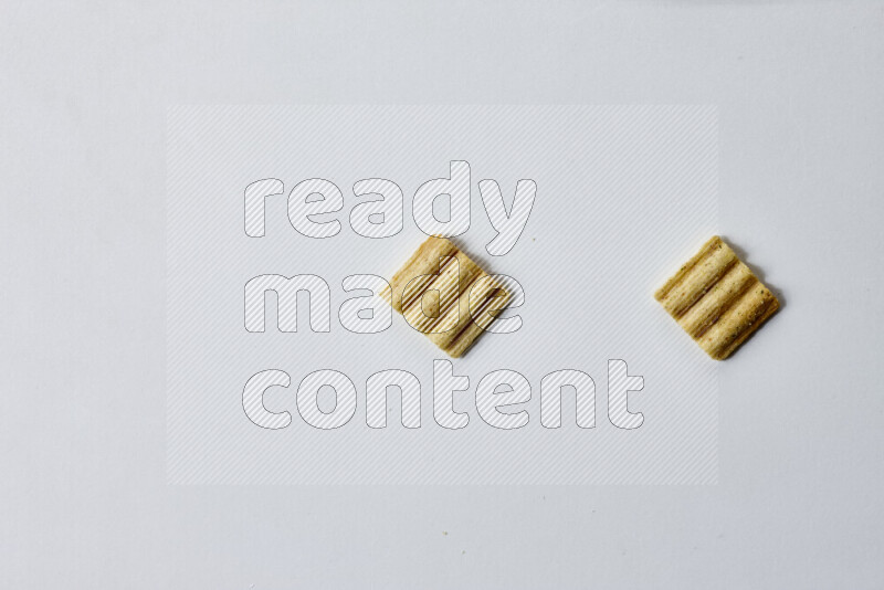 Crackers snacks on white background
