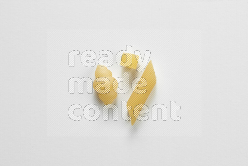 Different pasta types on white background