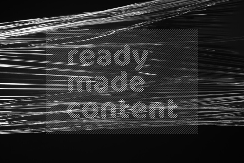 Plastic wrap texture on black background
