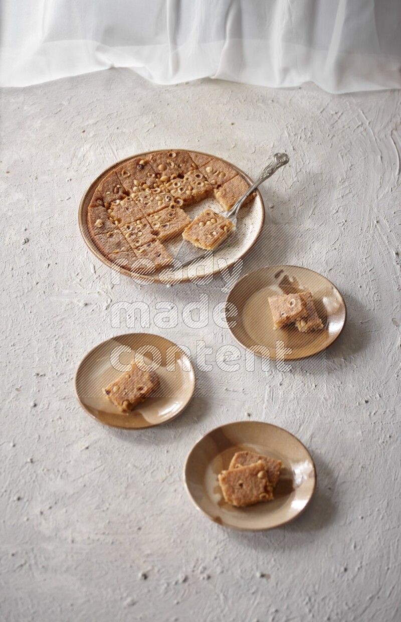 Basbousa in a light setup