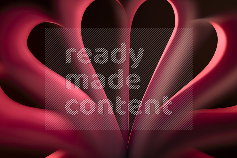 An abstract art piece displaying smooth curves in red gradients created by colored light