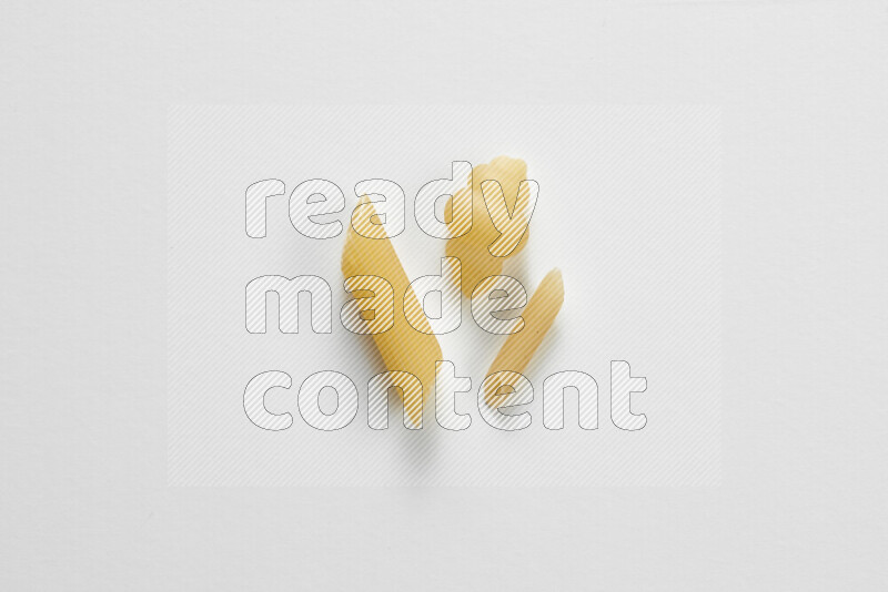 Different pasta types on white background