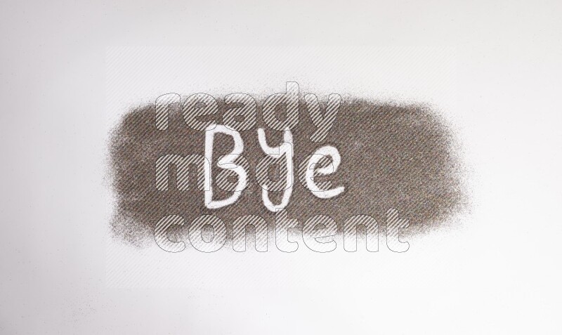 A word written with glitter on white background