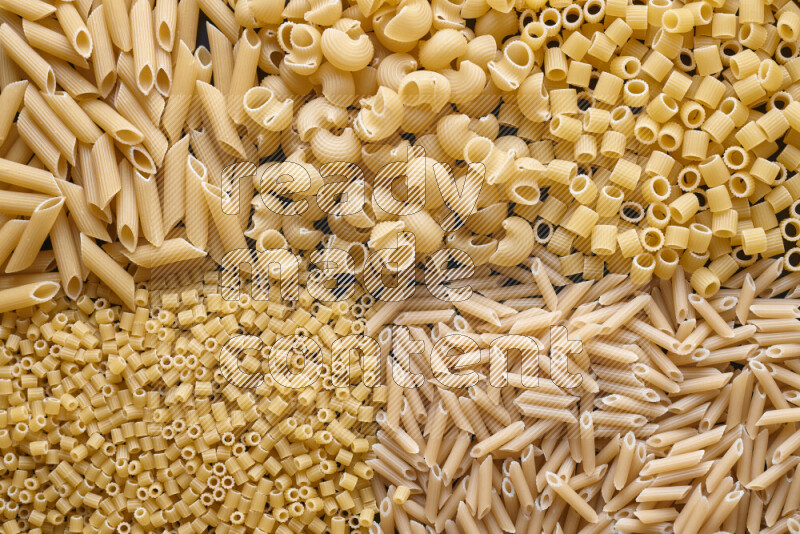 5 types of pasta filling the frame