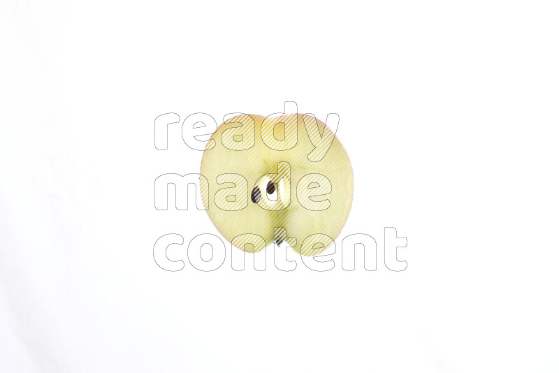 Apple slices on illuminated white background