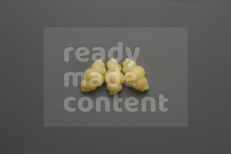 Snails pasta on grey background