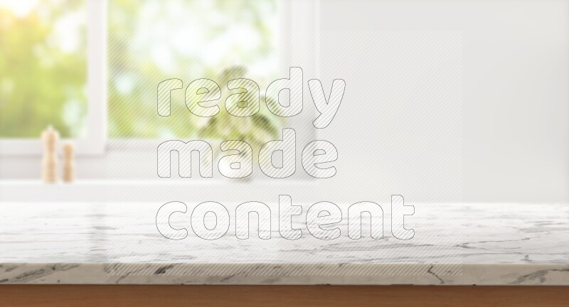 Kitchen tabletop with kitchen view