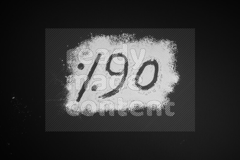 Percentages written with powder on black background
