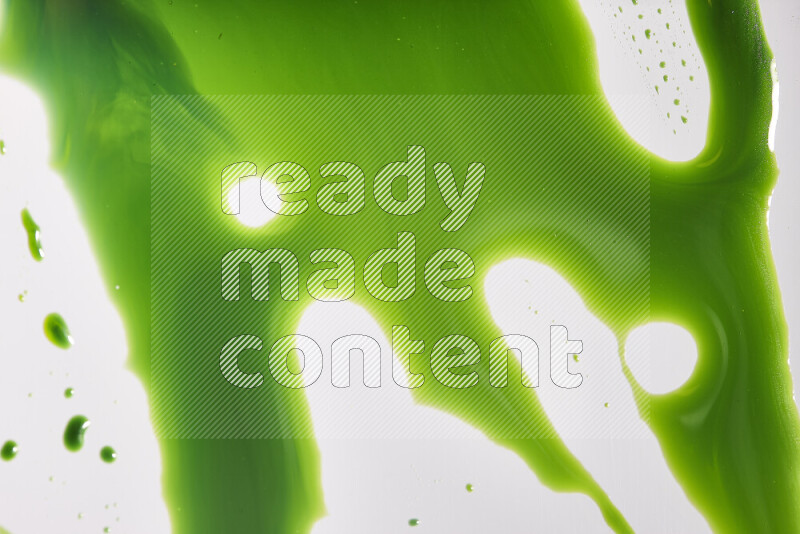 Close-ups of abstract green paint texture in different shapes