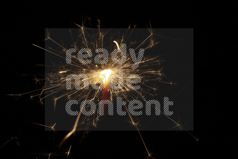 Sparkler candle isolated on black background