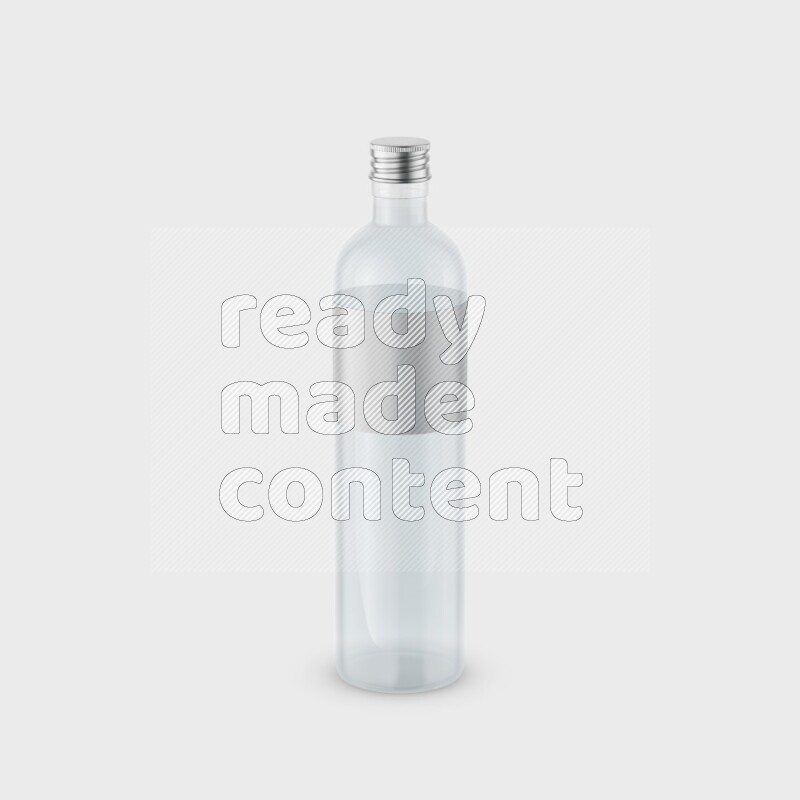Plastic bottle mockup with a metal cap and a label isolated on white background 3d rendering