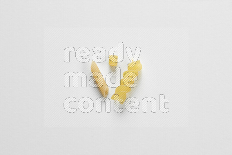 Different pasta types on white background
