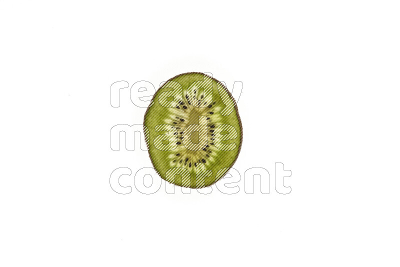Kiwi slices on illuminated white background