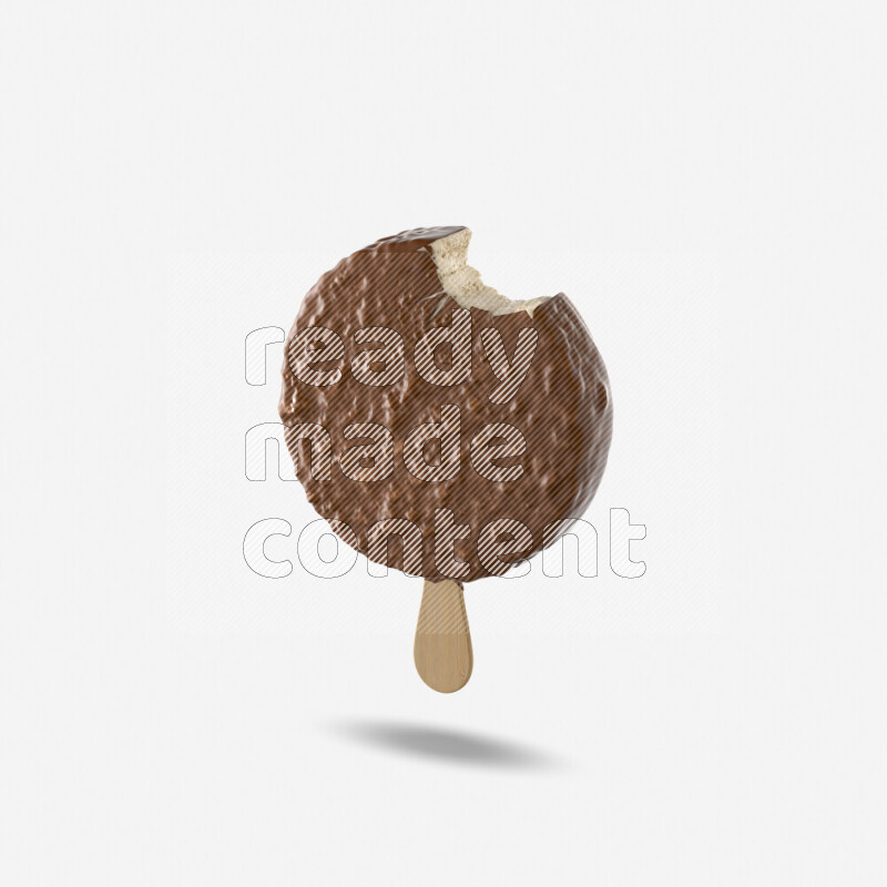 Chocolate ice cream stick mockup isolated on white background 3d rendering