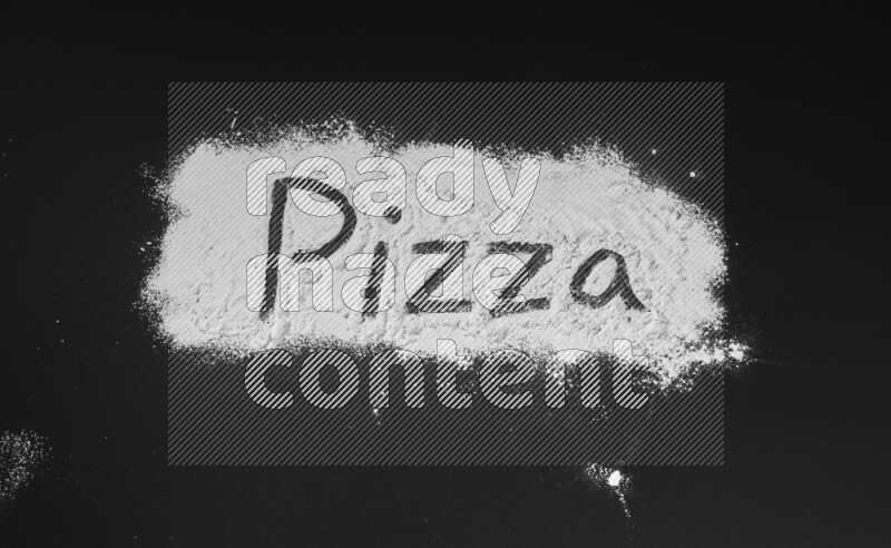 A word written with powder on black background