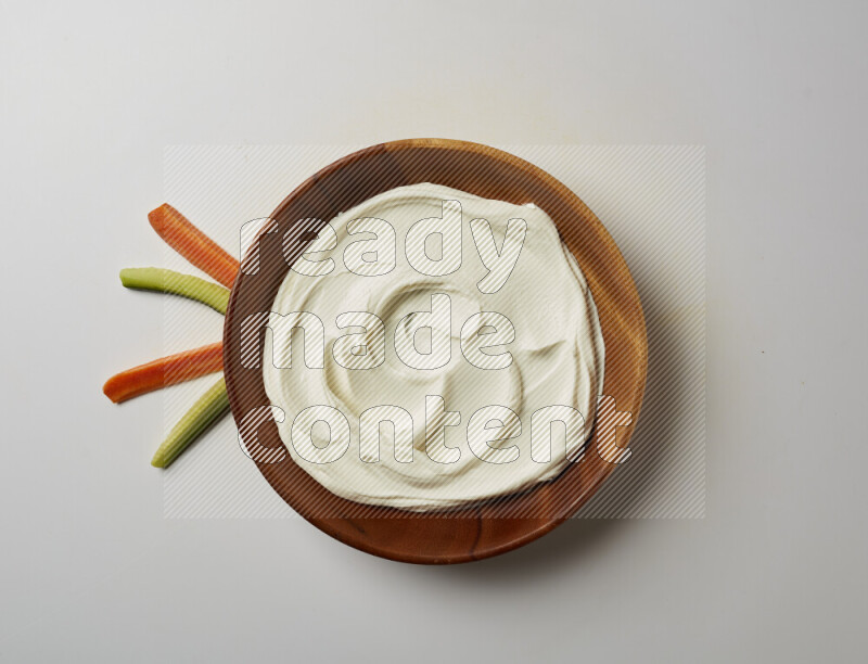 Plain Lebnah in a wooden plate on a white background