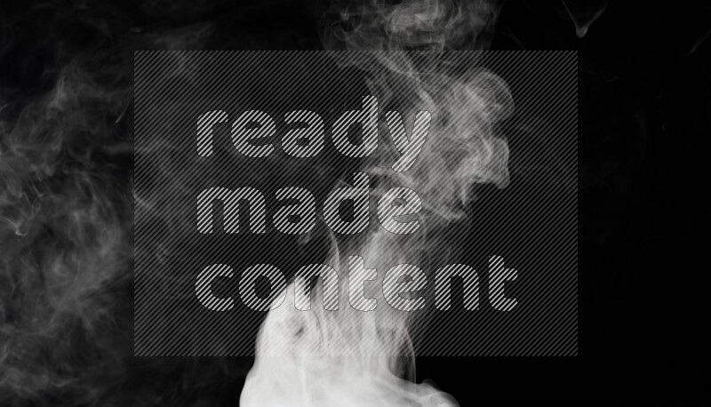 irregular white smoke on black background.
