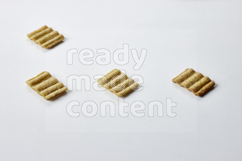 Crackers snacks on white background