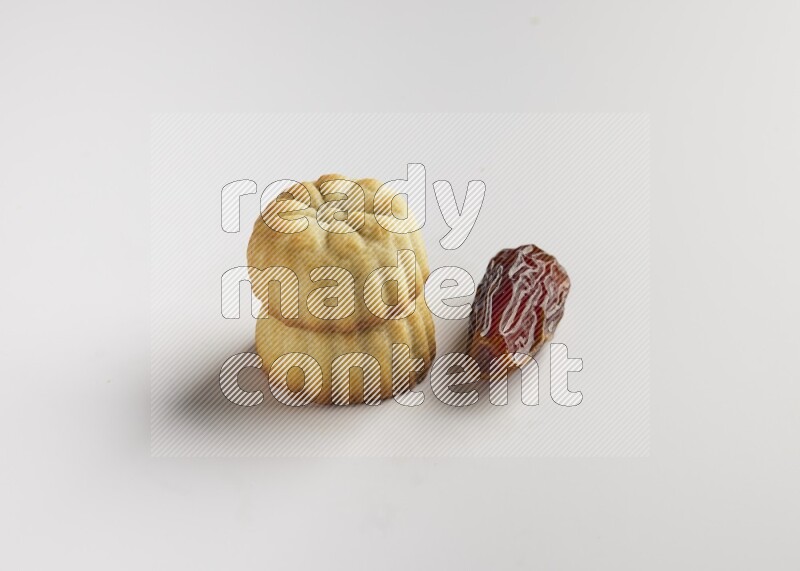 Two Pieces of Maamoul direct on white background