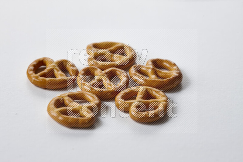 Pretzels snacks on white background