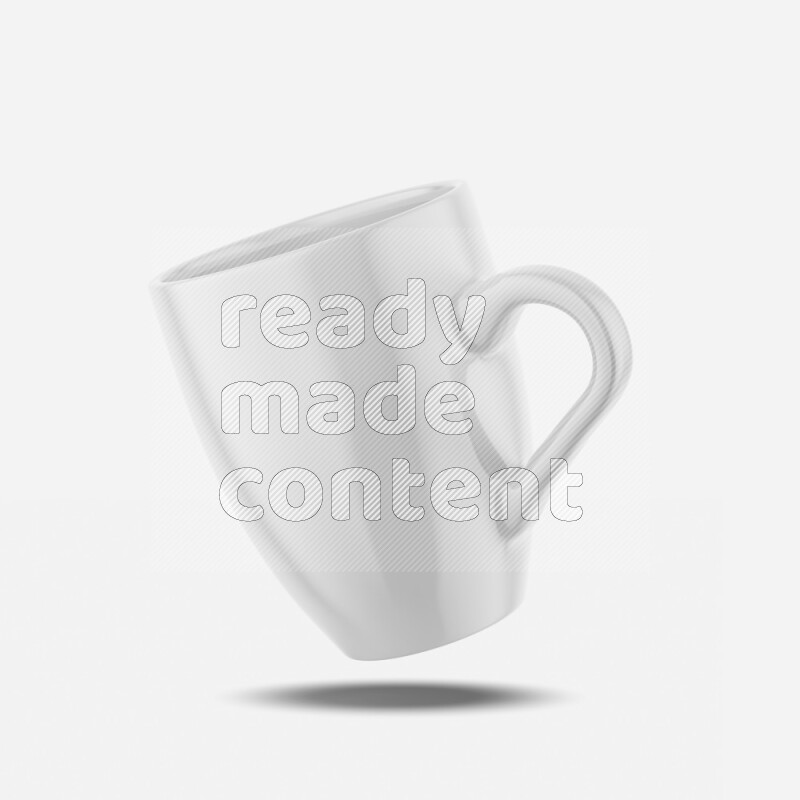 Ceramic glossy mug mockup isolated on white background 3d rendering