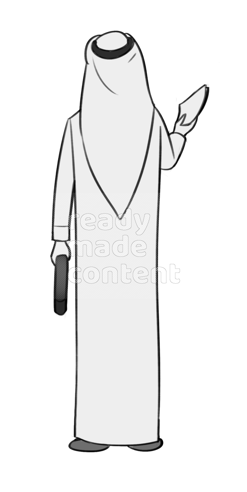 Saudi man holding a file holding a briefcase standing different angles eye level