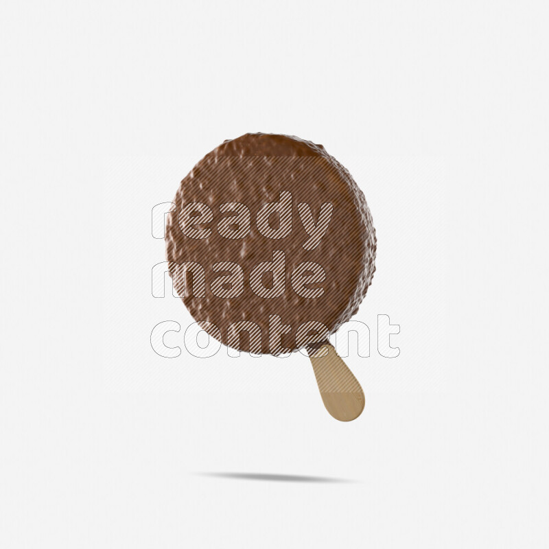 Chocolate ice cream stick mockup isolated on white background 3d rendering
