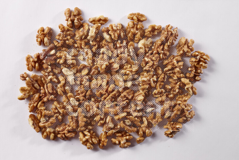 Walnuts on white background