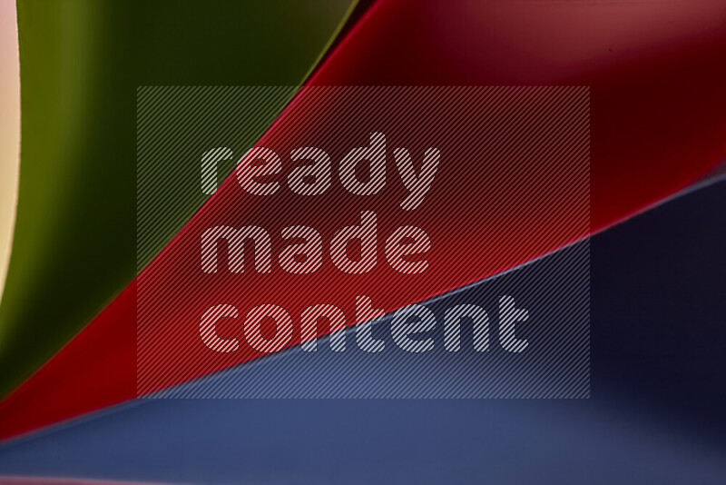 An abstract art showing colorful paper sheets arranged in an overlapping curves