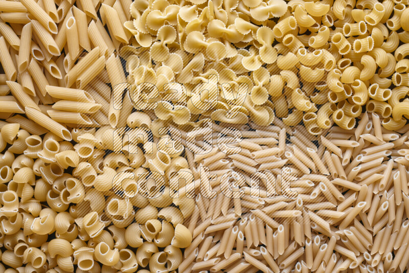 5 types of pasta filling the frame