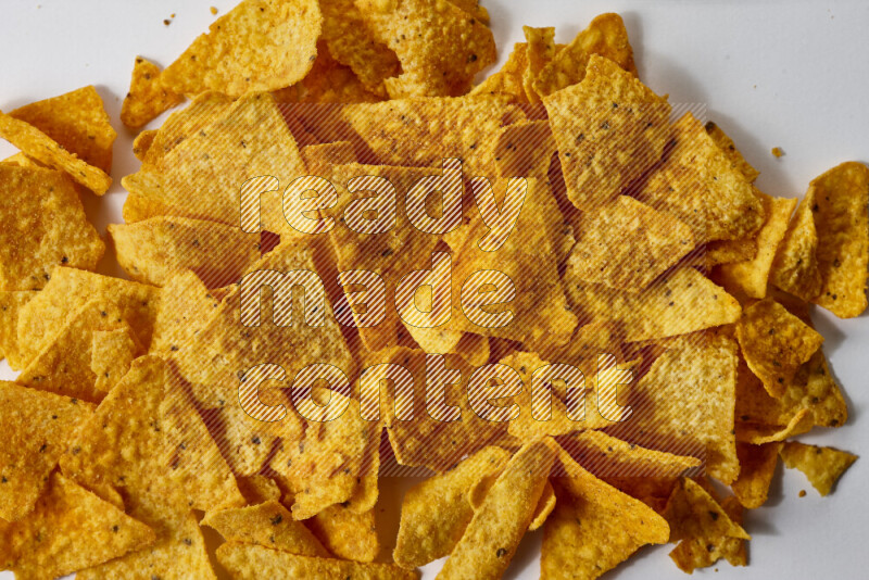 Nachos snacks on white background