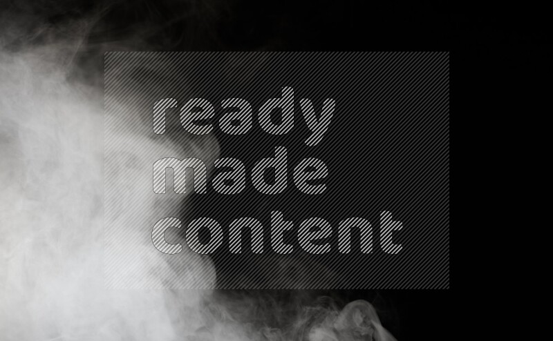 irregular white smoke on black background.