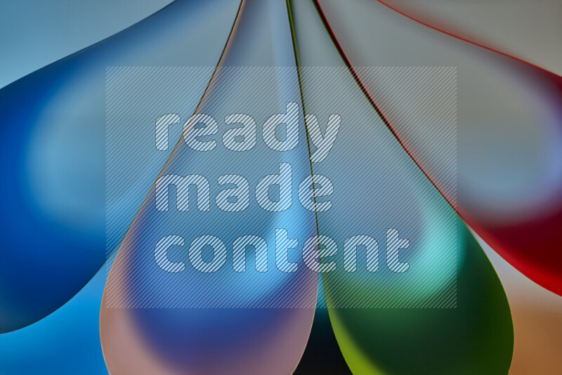 فن تجريدي يعرض منحنيات وتدرجات اللون مكونه بضوء ملون