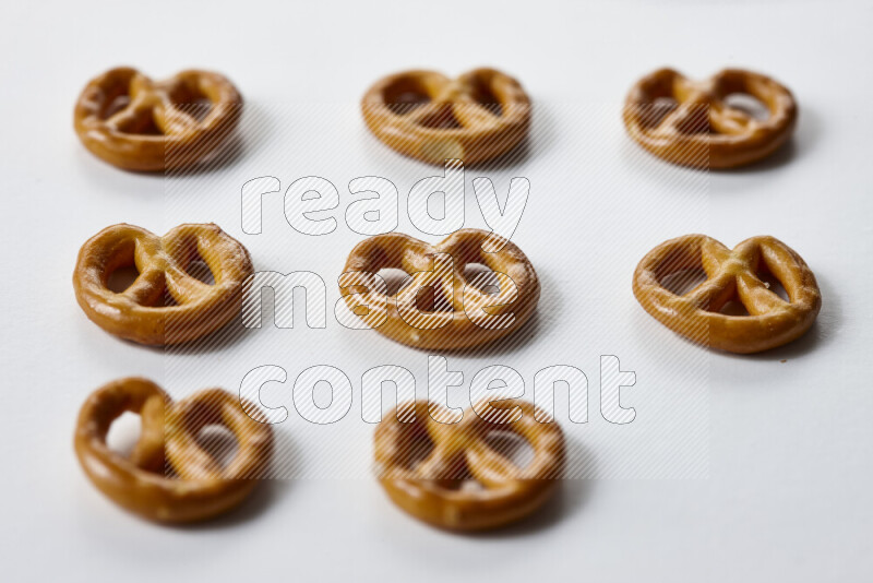 Pretzels snacks on white background