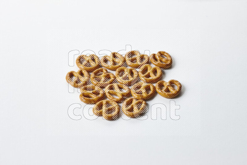 Pretzels snacks on white background