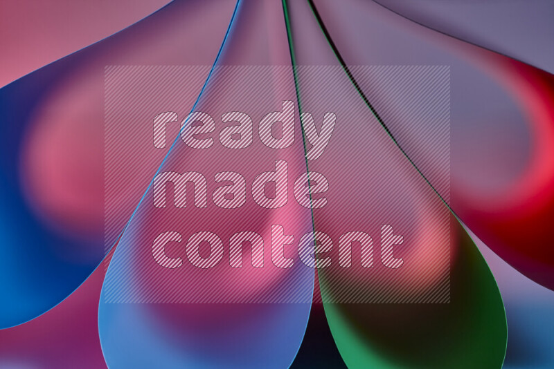 فن تجريدي يعرض منحنيات وتدرجات اللون مكونه بضوء ملون