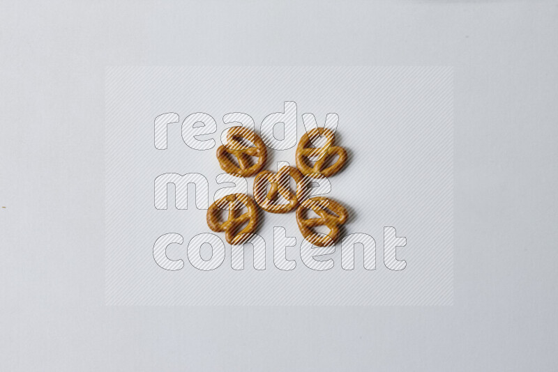 Pretzels snacks on white background